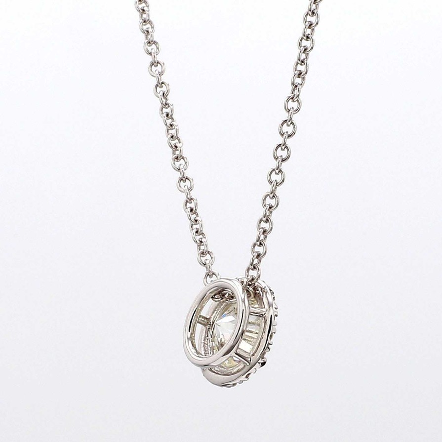 Necklaces & Pendants Bailey's Fine Jewelry | Diamond Halo Necklace In 18K White Gold