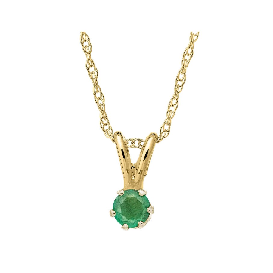 Necklaces & Pendants Bailey's Fine Jewelry | Bailey'S Children'S Collection May Birthstone Emerald Pendant Necklace