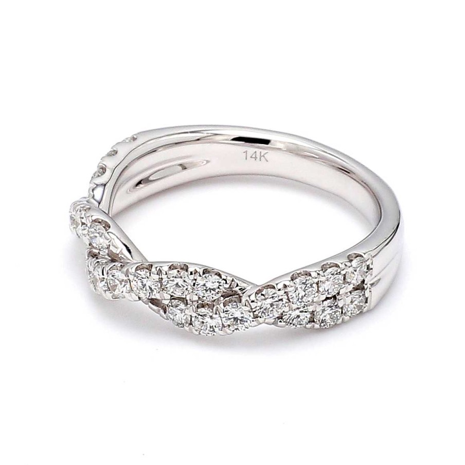 Fashion Rings Bailey's Fine Jewelry | Large Pave Diamond Twist Band Ring