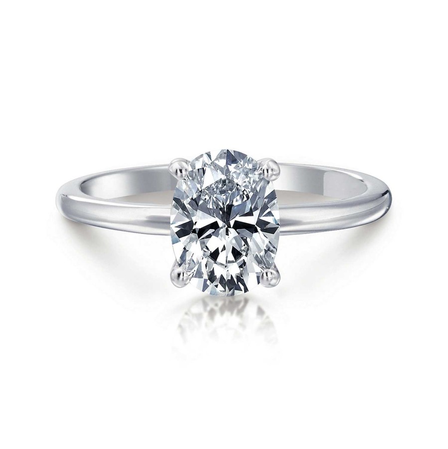 Engagement Rings Bailey's Fine Jewelry | Rosamund Oval Hidden Halo Solitaire Engagement Ring