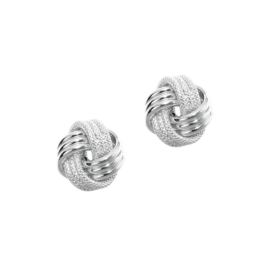 Earrings Bailey's Fine Jewelry | Love Knot Stud Earrings In 14K White Gold