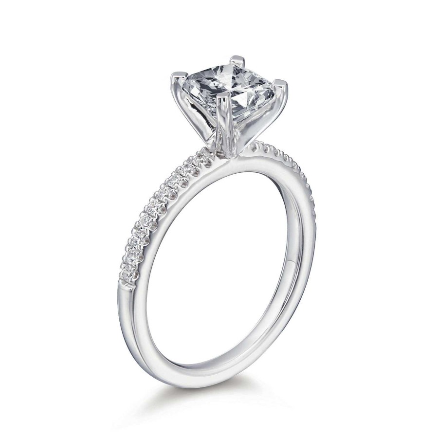 Engagement Rings Bailey's Fine Jewelry | Ann Cushion Pave Engagement Ring