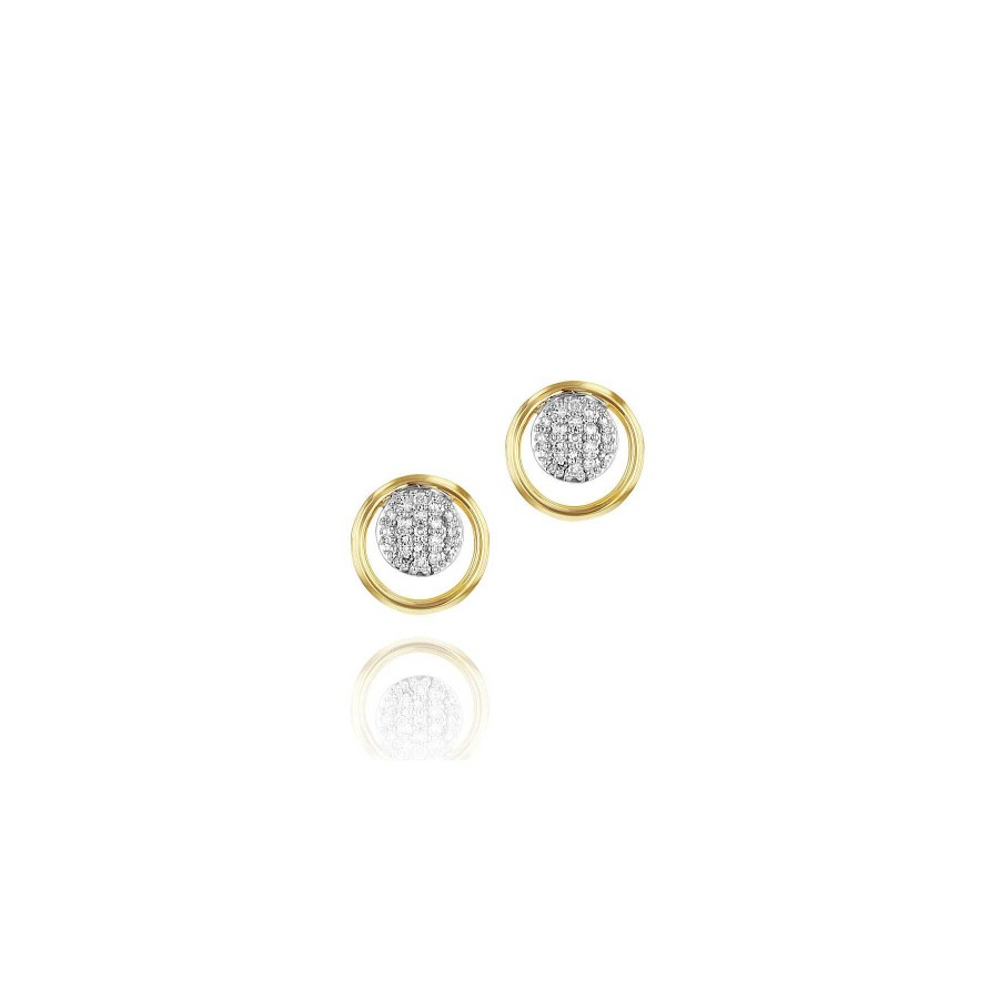 Earrings Phillips House | Phillips House Infinity Loop Stud Earrings In 14Kt Yellow Gold And Diamonds