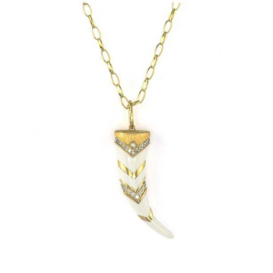 Necklaces & Pendants Jude Frances | Jude Frances Ceramic Pave Horn Pendant