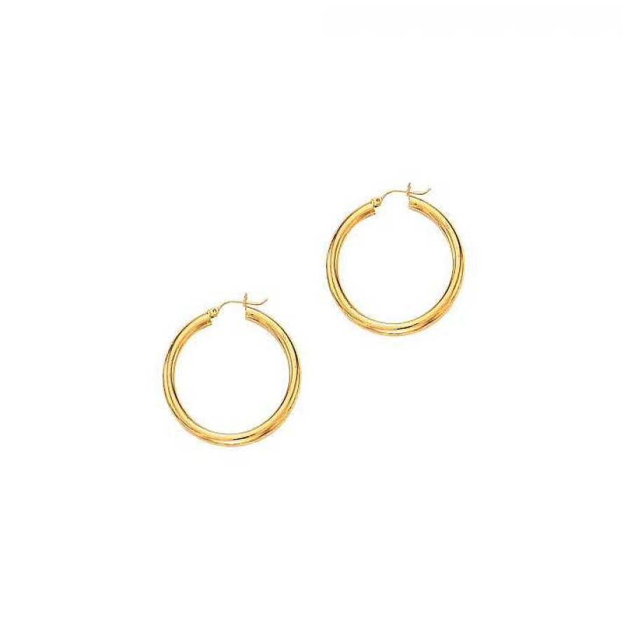 Earrings Bailey's Fine Jewelry | 14Kt Yellow Gold 4X40Mm Hoop Earrings