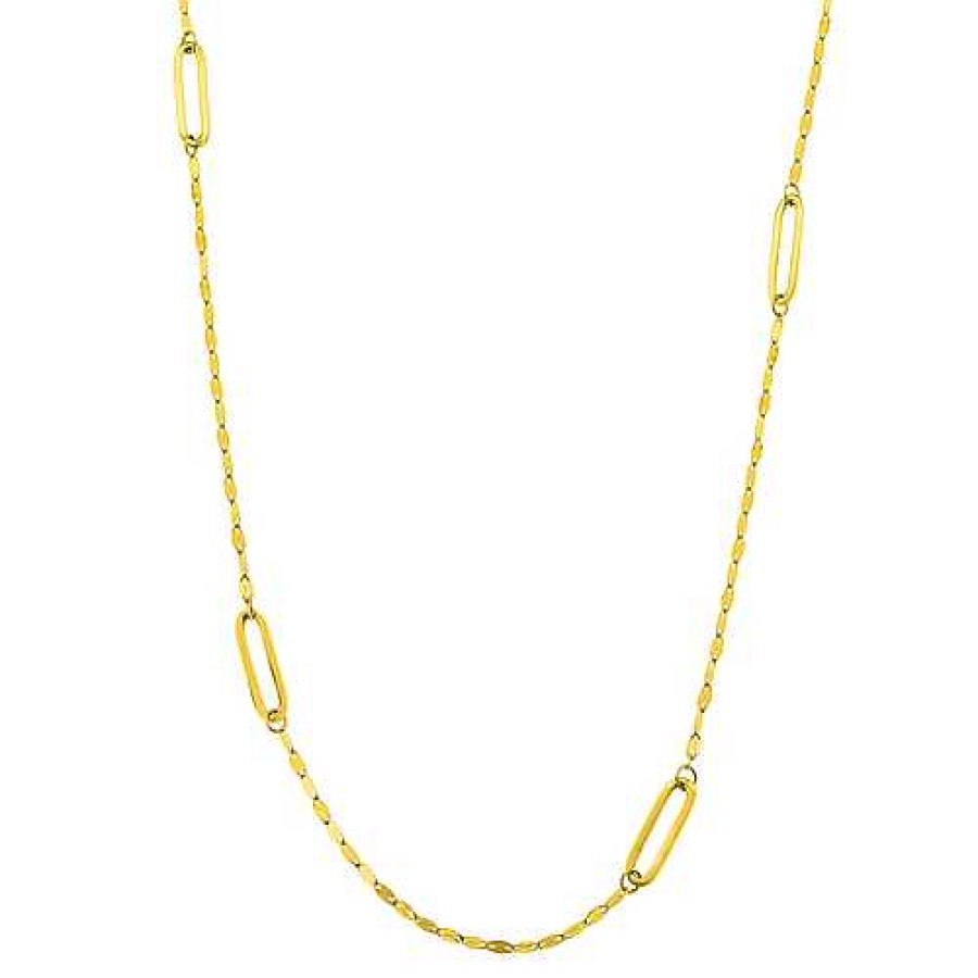 Necklaces & Pendants Bailey's Fine Jewelry | Hammered Open Link Station Necklace