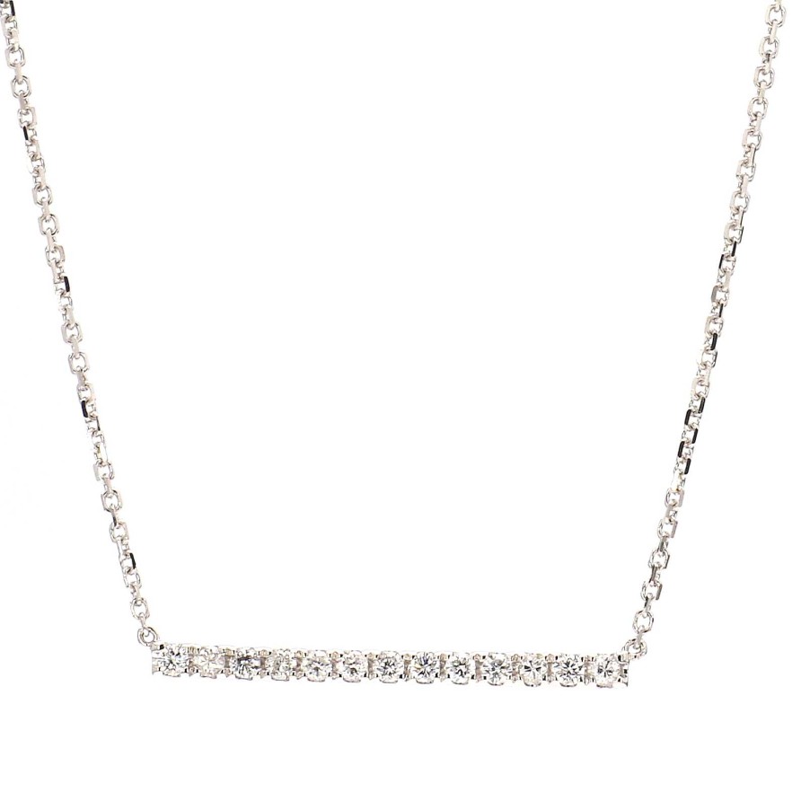 Necklaces & Pendants Bailey's Fine Jewelry | 0.25Ct Diamond Bar Pendant Necklace