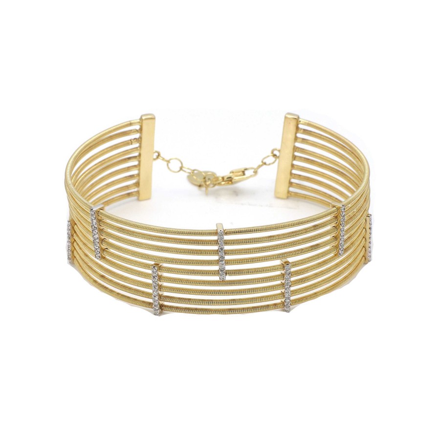 Bracelets & Bangles Bailey's Fine Jewelry | Nine Row Bangle With Vertical Diamond Stations