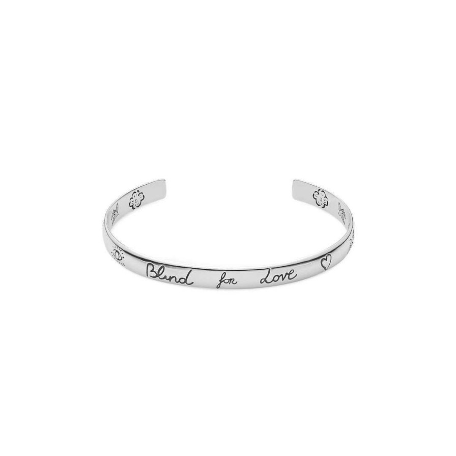 Bracelets & Bangles Gucci | Gucci Blind For Love Sterling Silver Bangle Bracelet