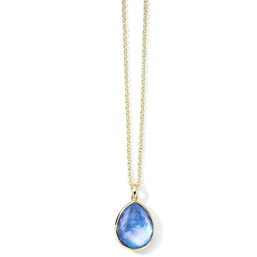 Necklaces & Pendants Ippolita | Ippolita 18Kt Gold Rock Candy Medium Teardrop Pendant Necklace In Lapis Triplet