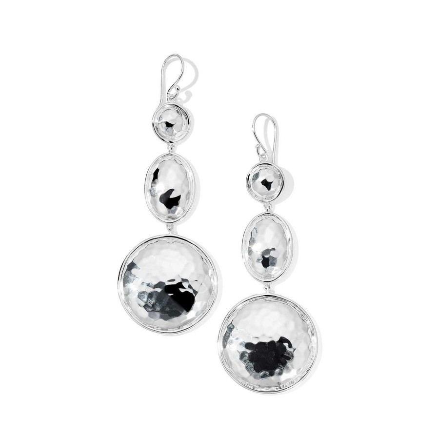 Earrings Ippolita | Ippolita Silver Classico Large Hammered Triple Snowman Earrings