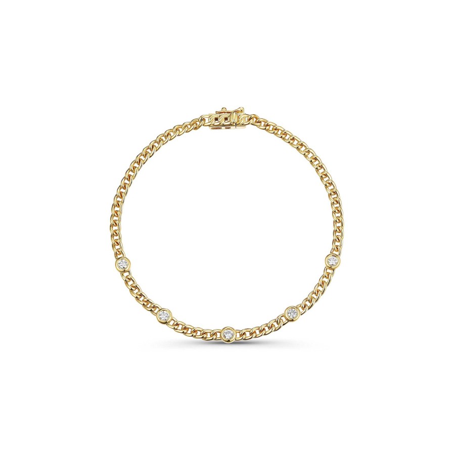 Bracelets & Bangles Bailey's Fine Jewelry | Five Bezel Set Diamond Stations Chain Bracelet