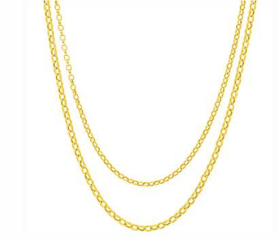 Necklaces & Pendants Bailey's | 14K Gold Double Layer Oval Rolo Necklace