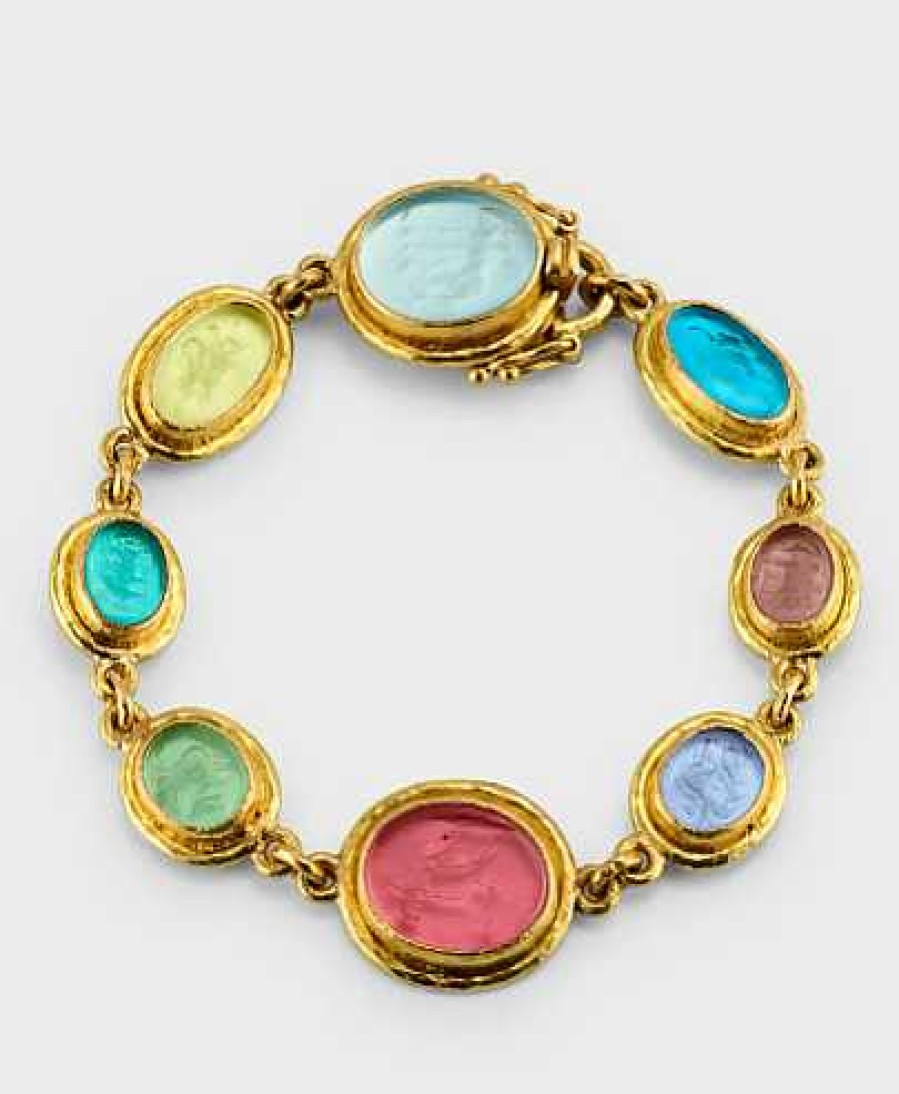 Bracelets & Bangles Elizabeth Locke | Elizabeth Locke Multi Intaglio Oval Link Bracelet