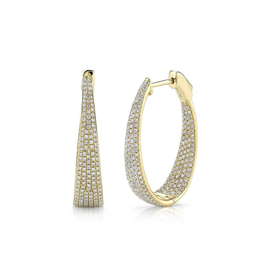 Earrings Bailey's Club Collection","Bailey's Collections | Bailey'S Club Collection Tapered Oval Diamond Hoop Earrings