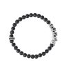 Men'S King Baby | King Baby Onyx Bead Bracelet With Skull Bridge