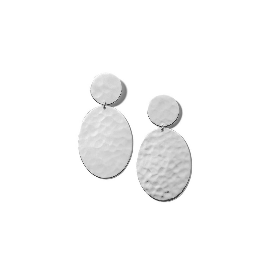 Earrings Ippolita | Ippolita Classico Crinkle Hammered Oval Snowman Earrings