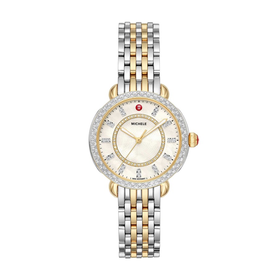 Watches Michele | Michele Sidney Classic Two-Tone Diamond Complete Watch