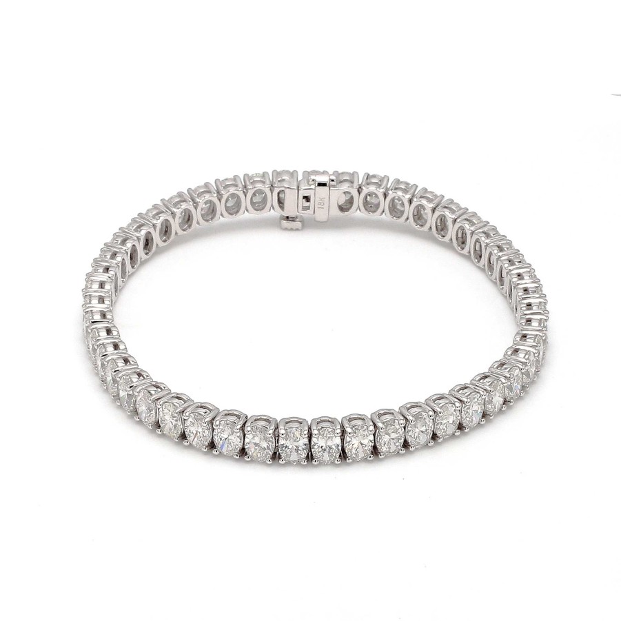 Bracelets & Bangles Bailey's Fine Jewelry | Oval Diamond Tennis Bracelet In 18K White Gold