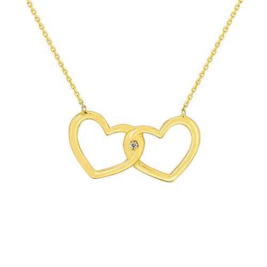 Necklaces & Pendants Bailey's Fine Jewelry | Interlocking Heart Necklace In 14K Yellow Gold