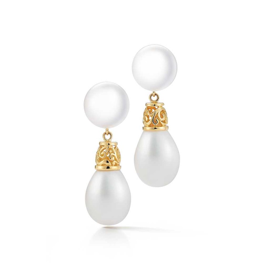 Earrings Seaman Schepps | Seaman Schepps Pearl Canton Earrings In 18K Gold