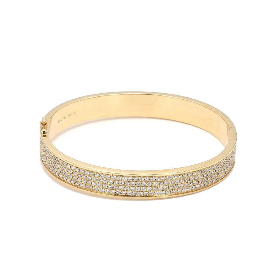 Bracelets & Bangles Bailey's Fine Jewelry | Four Row Pave Set Diamond Bangle