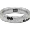 Fashion Rings John Varvatos | John Varvatos Stardust Black Diamond Silver Band Ring