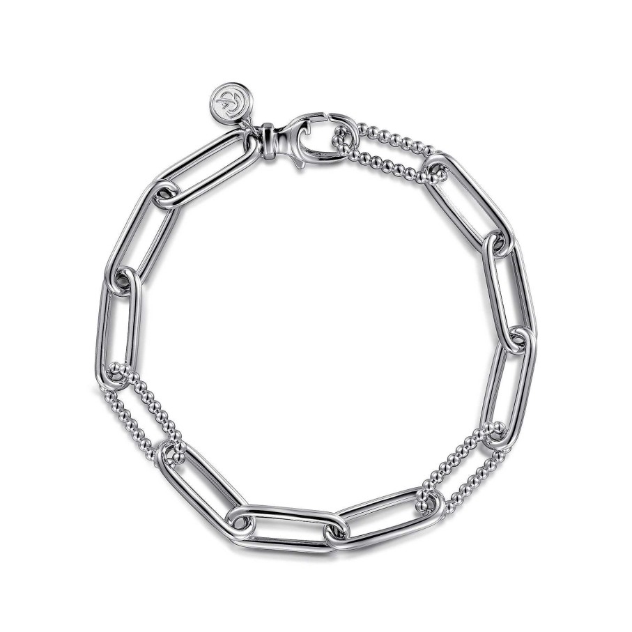 Bracelets & Bangles Gabriel & Co | Gabriel 925 Sterling Silver Bujukan Link Chain Bracelet