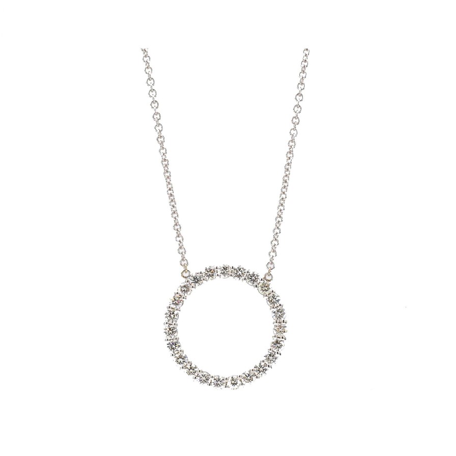 Necklaces & Pendants Bailey's Fine Jewelry | Open Circle Diamond Pendant Necklace