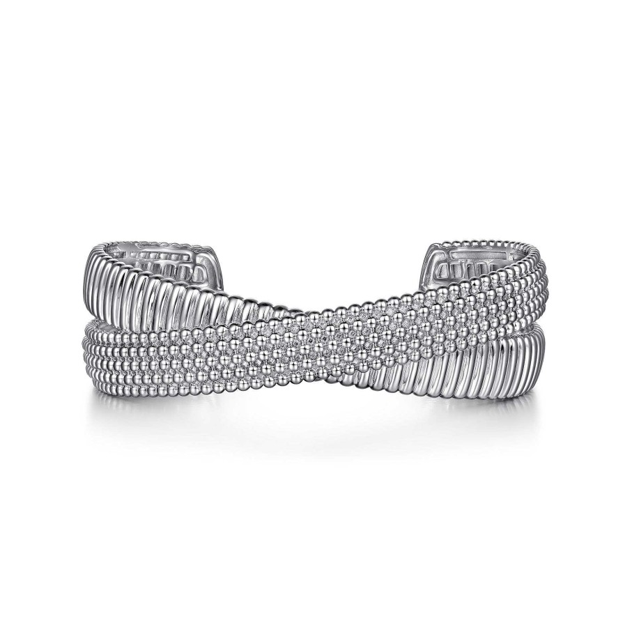 Bracelets & Bangles Gabriel & Co | Gabriel 925 Sterling Sliver Crossover Bujukan Bangle