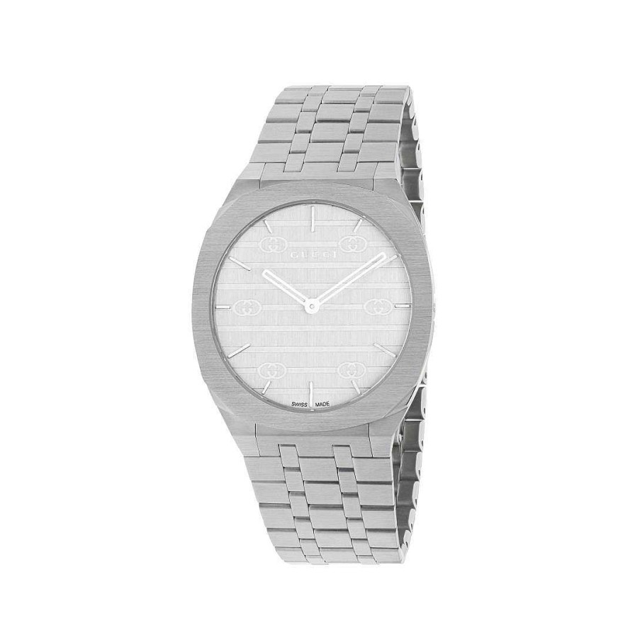 Watches Gucci | Gucci 25H 38Mm Silver Brass Steel Watch