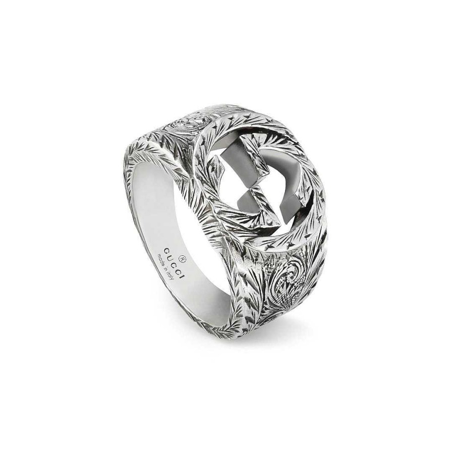 Fashion Rings Gucci | Gucci Interlocking G Motif Silver Band Ring