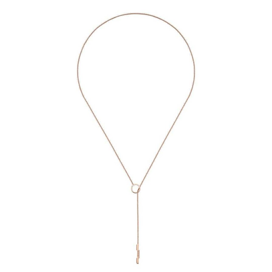 Necklaces & Pendants Gucci | Gucci Link To Love 18Kt Rose Gold Lariet Necklace