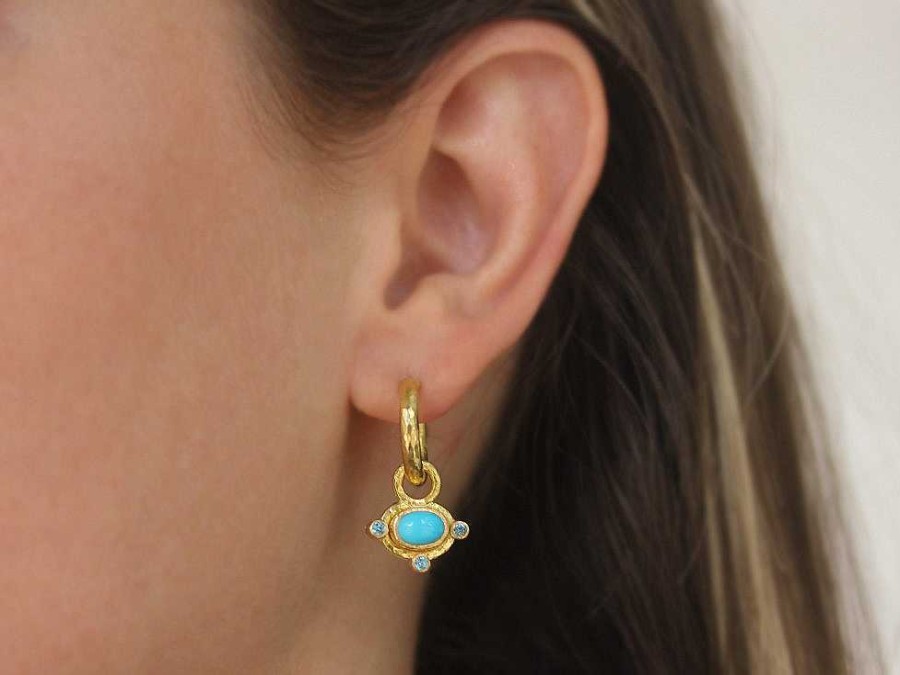 Earrings Elizabeth Locke | Elizabeth Locke Sleeping Beauty Turquoise Earring Pendant Charms