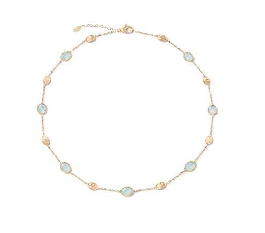 Necklaces & Pendants Marco Bicego | Marco Bicego Siviglia 18K Gold Aquamarine Necklace With Bead Stations