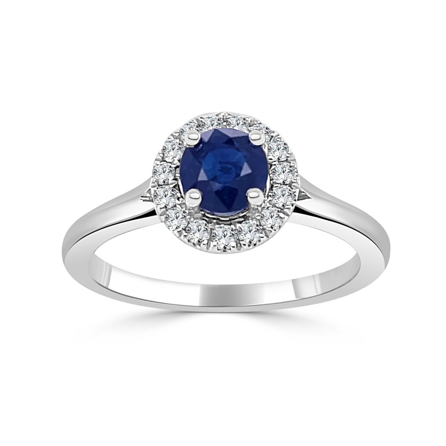 Fashion Rings Bailey's | September Birthstone Diamond Halo Gold Ring