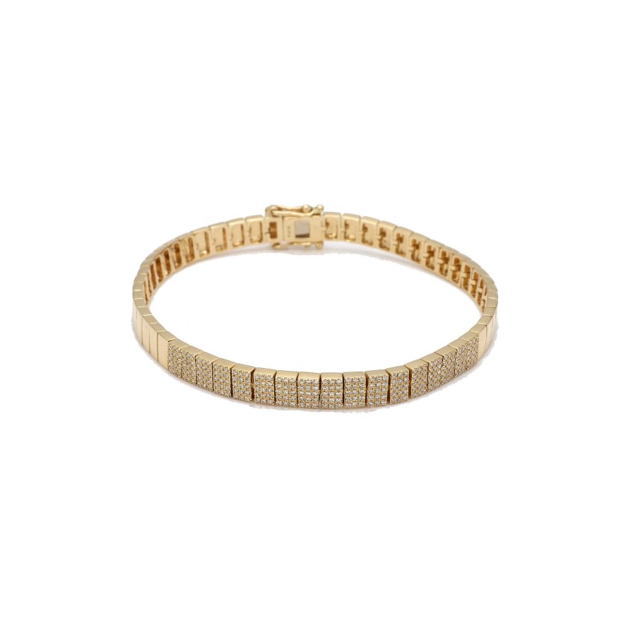 Bracelets & Bangles Bailey's Fine Jewelry | Pave Diamond Block Link Bracelet