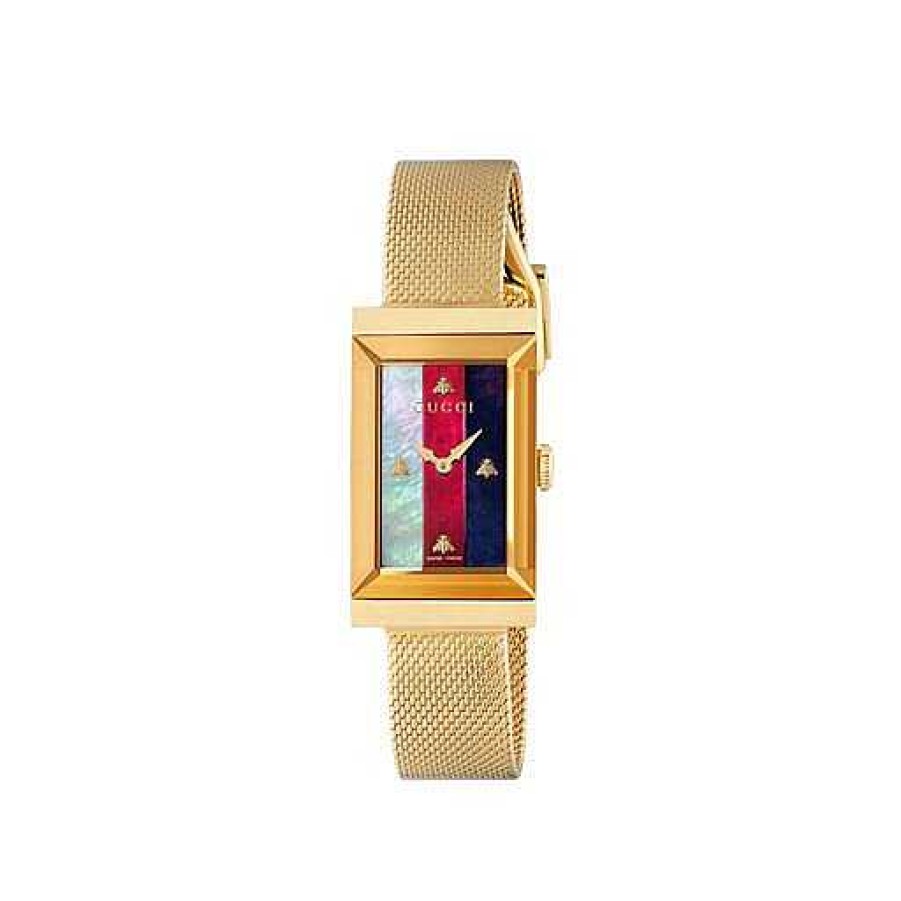 Watches Gucci | Gucci G-Frame 21X34Mm Sylvie Web Bees Yellow Gold Pvd Mesh Watch