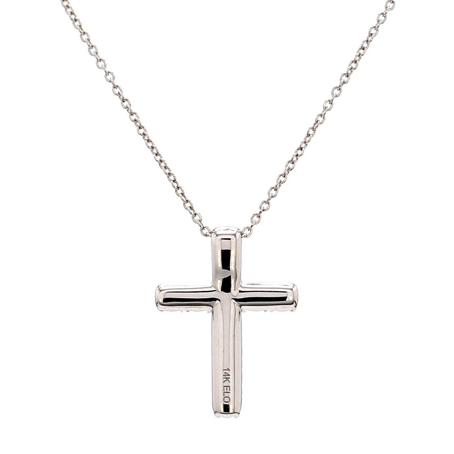 Necklaces & Pendants Bailey's Fine Jewelry | 1/2Ctw Diamond Cross Pendant Necklace In 14K White Gold