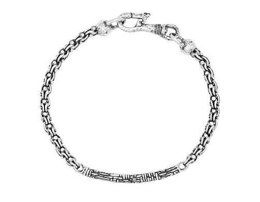 Bracelets & Bangles John Varvatos | John Varvatos Artisan Silver Id Bracelet