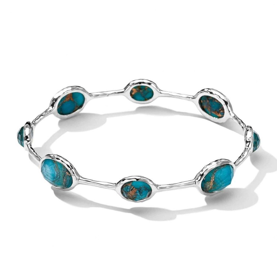 Bracelets & Bangles Ippolita | Ippolita Sterling Sliver 8 Stone Bangle Bracelet In Bronzed Turquoise