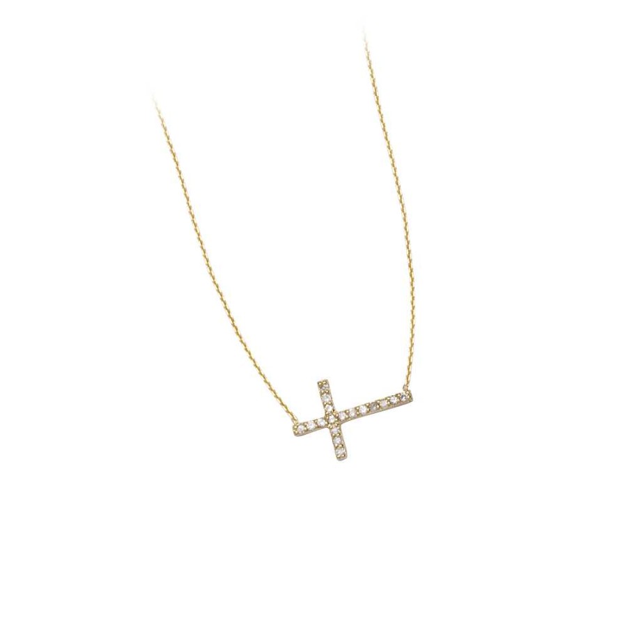 Necklaces & Pendants Bailey's Fine Jewelry | East/West Pave Cross Necklace