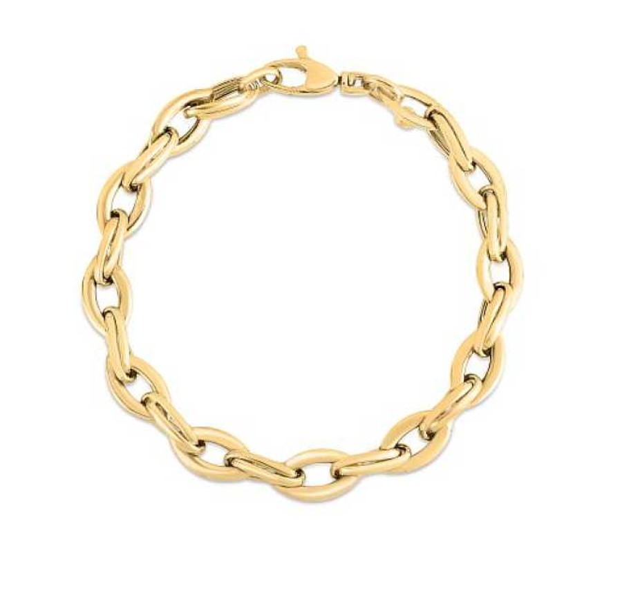 Bracelets & Bangles Roberto Coin | Roberto Coin 18K Yellow Gold Almond Link Chain Bracelet