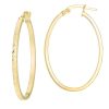 Earrings Bailey's | 14K Yellow Gold Diamond Cut Flat Oval Hoop Earrings