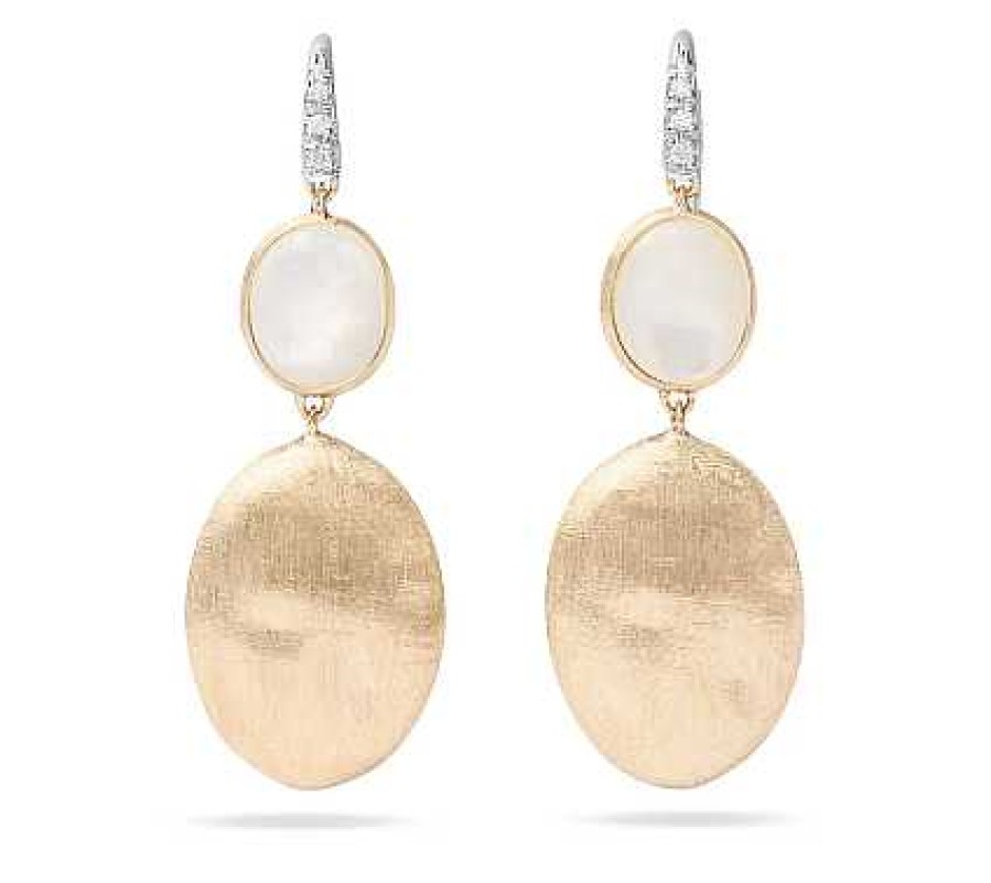 Earrings Marco Bicego | Marco Bicego Siviglia 18K Gold And Mother Of Pearl Two Drop Earrings