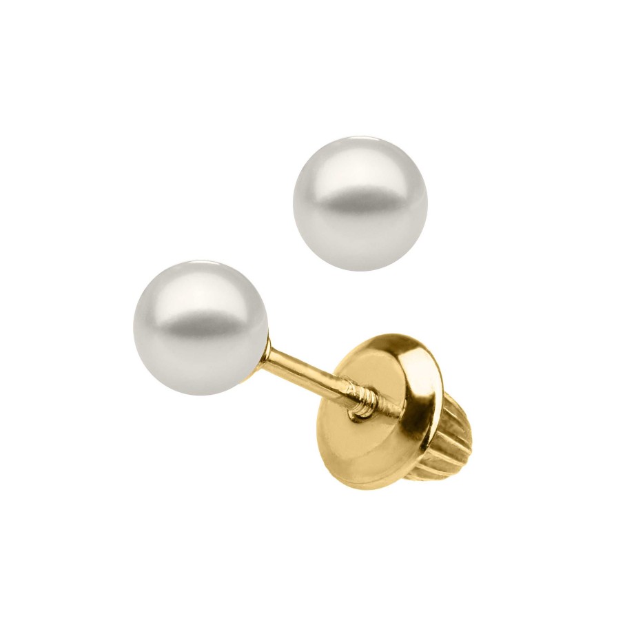 Earrings Bailey's Fine Jewelry | Bailey'S Children'S Collection June Birthstone Pearl Stud Earrings