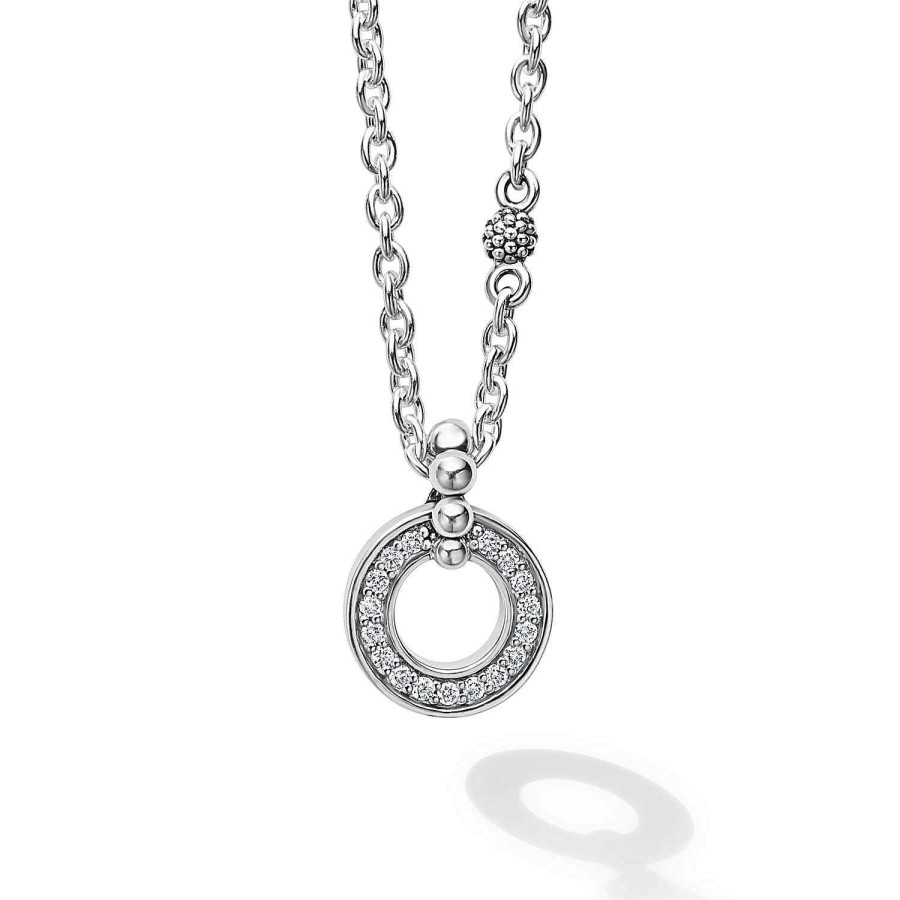 Necklaces & Pendants Lagos | Lagos Caviar Spark Diamond Circle Pendant Necklace