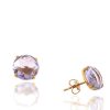 Earrings Bailey's Fine Jewelry | Rose Amethyst Stud Earrings In 14K Rose Gold