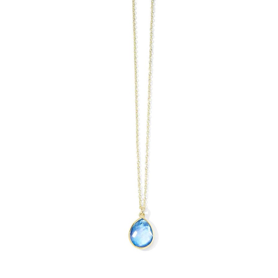 Necklaces & Pendants Ippolita | Ippolita 18Kt Gold Rock Candy Medium Teardrop Pendant Necklace In Lapis Triplet