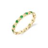 Fashion Rings Sydney Evan | Sydney Evan Gold & Emerald Evil Eye Eternity Band Ring